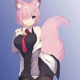 Arctic fox anime girl