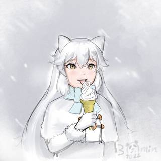 Arctic fox anime girl