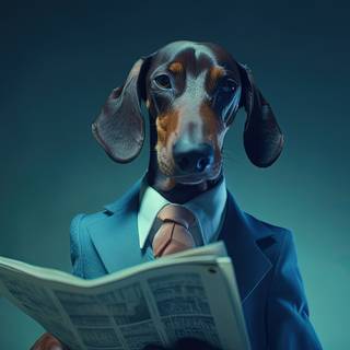 Dachshund as Venture Capitalist Artwork