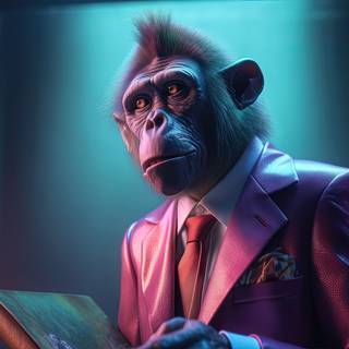 Macaque as Financial Advisor Artwork