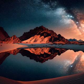 4k UHD Astrophotography landscape Wallpaper by night sky