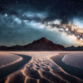 4k UHD Astrophotography landscape Wallpaper by night sky