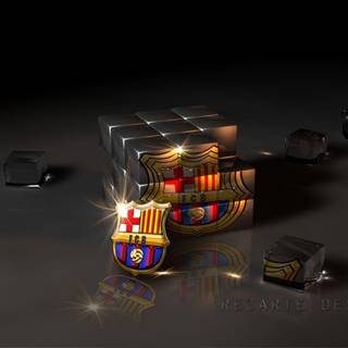 fc barca logo 4k wallpaper