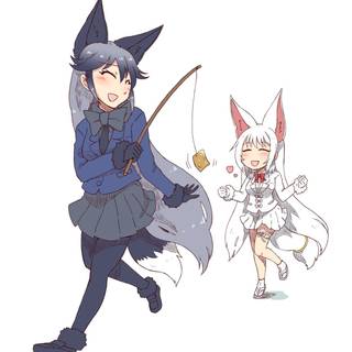 Silver fox anime girl and me