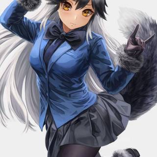 Silver fox anime girl