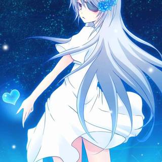 Eyepatch Blue Rose Anime Girl