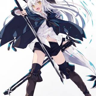 Arctic fox anime girl