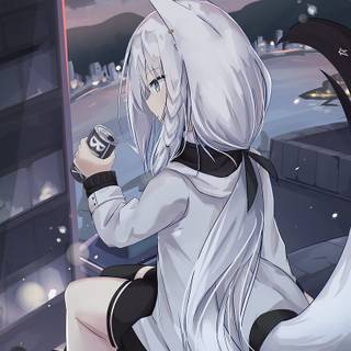 Arctic fox anime girl