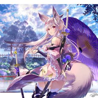 Arctic fox anime girl