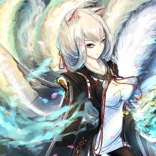 Arctic fox anime girl