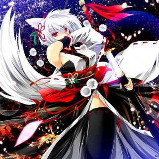 Arctic fox anime girl