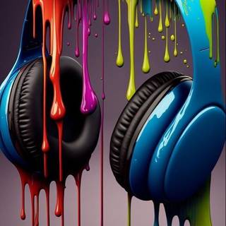 Colourful headphones 
