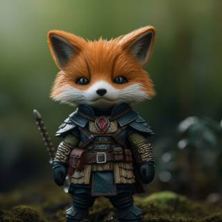 Fox warrior figurine