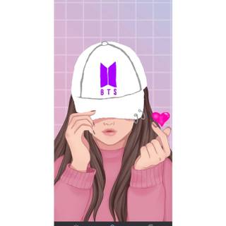 K-heart but white cap