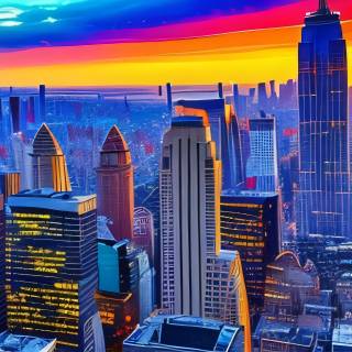 City sunset hd desktop wallpaper 