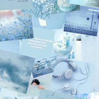 Aesthetic Pastel Blue Collage