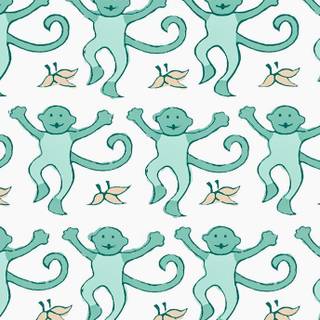 Green Preppy Monkey Wallpaper