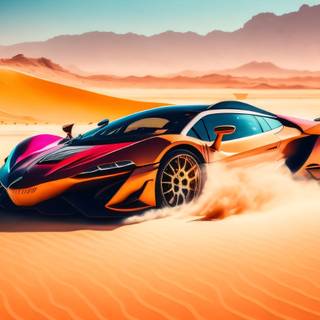 Super car in desert hd wallpaper 