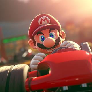 Super Mario Cart racing