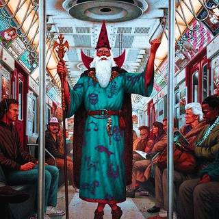 Wizard in a train.