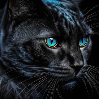 Black Cat 4k UHD Wallpaper Digital Painting Report wallpaper