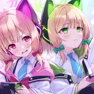 Two cat anime girl 4K wallpaper