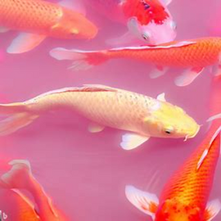 koi fish swimming in pink pond