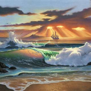 Realistic Seaside Painting