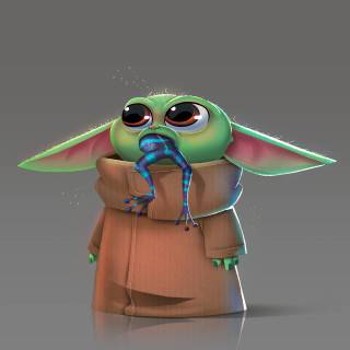 Baby yoda ate a frog…