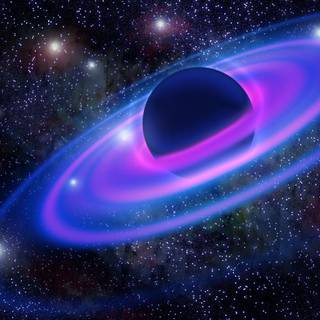 Neon planets in space 4k wallpaper 