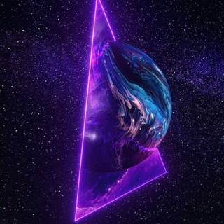 Neon planets in space 4k wallpaper 