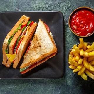 Sandwich and french fries