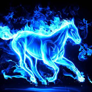 Blue flame horse spirit wallpaper