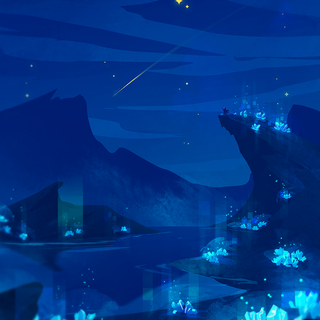 Blue crystals growing  wallpaper