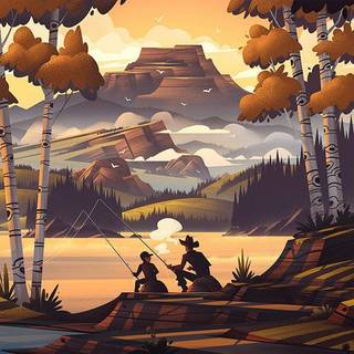 Going fishing wallpaper