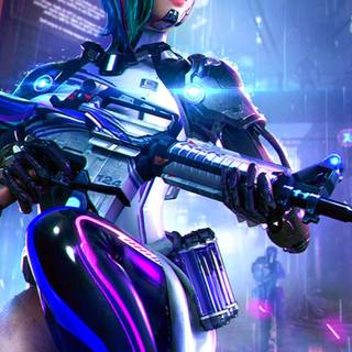 Cyberpunk girl 4k wallpaper