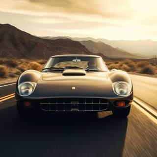 Racing Closeup Illustration of a Ferrari 512 BB LM