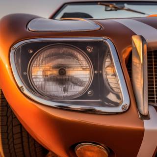 Racing Closeup Illustration of a Ford GT40