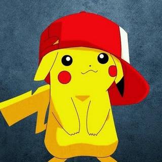 Pikachu with Ash ketchum hat wallpaper