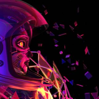 Chiptos Mirai Astronaut in Space NFT Wallpaper Robot Female Cyborg in Outer Space