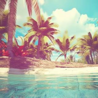 Dreamy Tropical Beach Artwork