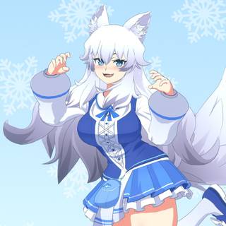 Arctic fox anime girl wallpaper