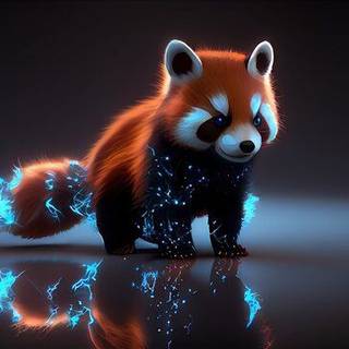 Red panda fantasy wallpaper