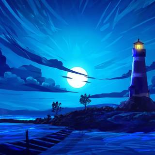 Illustration lighthouse 4k Wallpapers