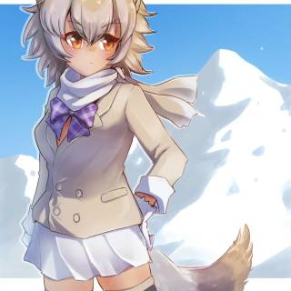 Tundra wolf kemono friends wallpaper