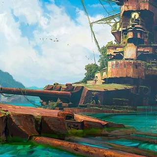 1944 World War II shipwreck Wallpaper