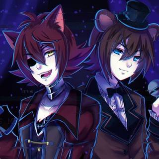Foxy and freddy anime background