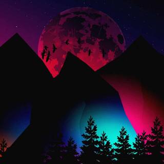 Colorful moon 4k wallpaper