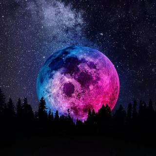 Colorful moon 4k wallpaper