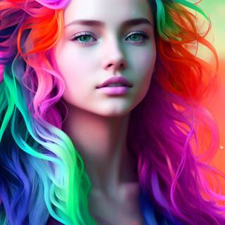 girl, colorful, phone wallpaper   